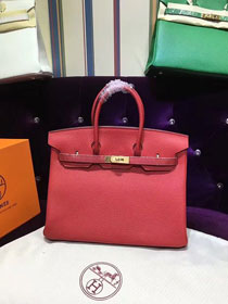 Hermes top togo leather birkin 30 bag H30-2 red