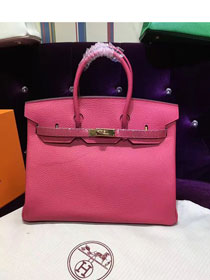 Hermes top togo leather birkin 30 bag H30-2 rose red