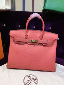 Hermes top togo leather birkin 35 bag H35-2 coral