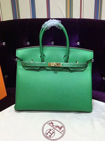 Hermes top togo leather birkin 35 bag H35-2 green