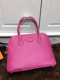 Hermes calfskin medium bolide 31 bag B31 rose red