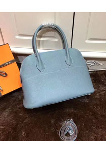 Hermes calfskin small bolide 27 bag B27 light blue