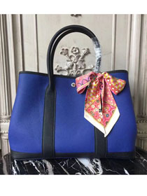 Hermes hand-made original calfskin garden party 36 bag G0360 blue&black