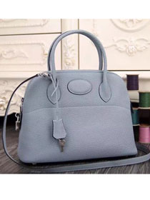 Hermes original togo leather small bolide 27 bag B027 light blue