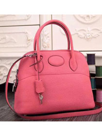 Hermes original togo leather small bolide 27 bag B027 pink