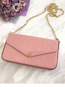 Louis vuitton original monogram empreinte pochette felicie M64064 pink