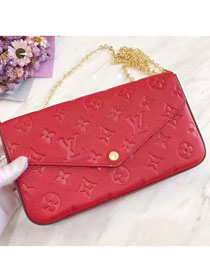 Louis vuitton original monogram empreinte pochette felicie M64065 red