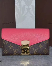 Louis vuitton monogram canvas pallas wallet M64093 rose red