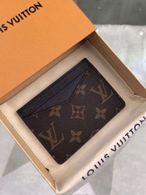 Louis vuitton monogram canvas zipped card holder M62257 black