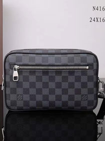 Louis vuitton damier ebene kasai clutch N41664 black