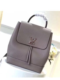 2018 louis vuitton original calfskin lockme backpack M41814 gray