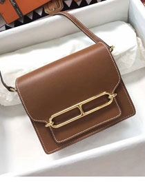 Hermes original evercolor leather roulis bag R18 Caramel