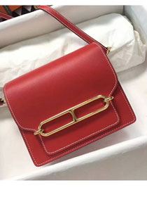 Hermes original evercolor leather roulis bag R18 red