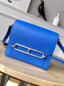 Hermes original evercolor leather roulis bag R18 royal blue