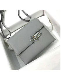 Hermes original epsom leather verrou chaine mini bag V18 ice blue