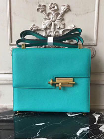 Hermes original epsom leather verrou chaine bag V23 cyan