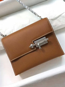 Hermes original epsom leather verrou chaine bag V23 caramel 