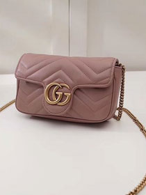 GG original calfskin marmont super mini bag 476433 nude