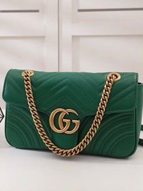 GG original calfskin marmont small shoulder bag 443497 green