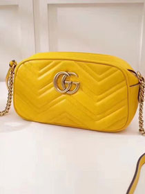 2018 GG armont original calfskin small shoulder bag 447632 yellow