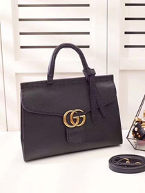 2018 GG marmont original calfskin top handle bag 421890 black