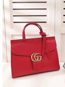 2018 GG marmont original calfskin top handle bag 421890 red