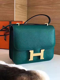 Hermes original epsom leather constance bag C23 vert fonce