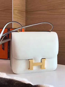 Hermes original epsom leather constance bag C23 white