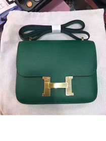 Hermes original epsom leather small constance bag C19 vert fonce