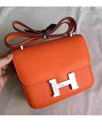 Hermes original epsom leather small constance bag C19 orange