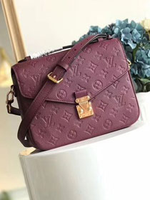 2017 louis vuitton original monogram empreinte pochette metis M43737 bordeaux