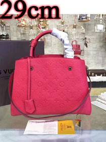 Louis vuitton original monogram empreinte montaigne BB M41053 rose red