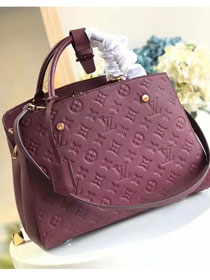 Louis vuitton original monogram empreinte montaigne mm M41048 burgundy