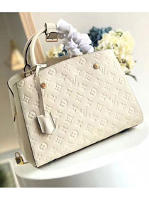 Louis vuitton original monogram empreinte montaigne mm M41048 white