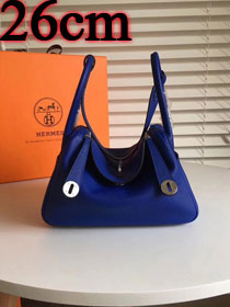 Hermes original top togo leather small lindy 26 bag H26 electric blue