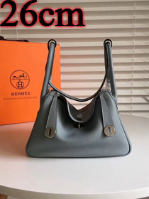 Hermes original top togo leather small lindy 26 bag H26 blue glacier