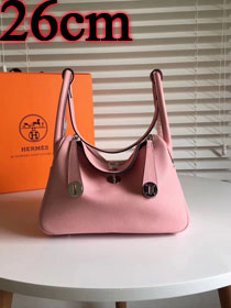 Hermes original top togo leather small lindy 26 bag H26 rose sakura