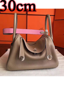 Hermes original top togo leather medium lindy 30 bag HL030 apricot&pink