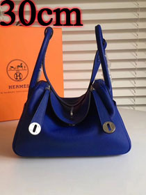 Hermes original togo leather medium lindy 30 bag HL030  blue