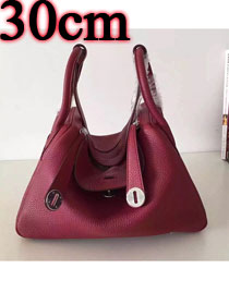 Hermes original top togo leather medium lindy 30 bag HL030 bordeaux