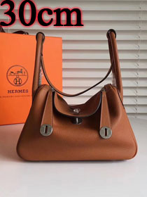 Hermes original top togo leather medium lindy 30 bag HL030 gold brown