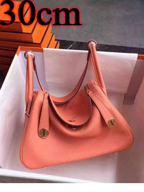 Hermes original top togo leather medium lindy 30 bag HL030 coral