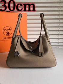 Hermes original top togo leather medium lindy 30 bag HL030 etoupe grey