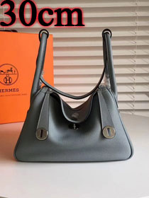 Hermes original top togo leather medium lindy 30 bag HL030 blue glacier