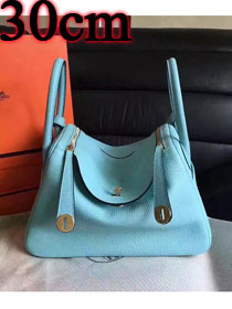 Hermes original top togo leather medium lindy 30 bag HL030 blue du nord