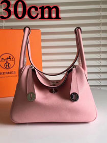 Hermes original top togo leather medium lindy 30 bag HL030 rose sakura