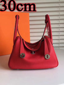 Hermes original top togo leather medium lindy 30 bag HL030 red