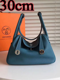 Hermes original top togo leather medium lindy 30 bag HL030 royal blue