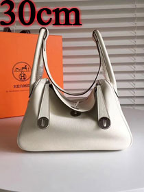 Hermes original top togo leather medium lindy 30 bag HL030 white