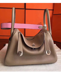 Hermes original top togo leather large lindy 34 bag H034 apricot&pink